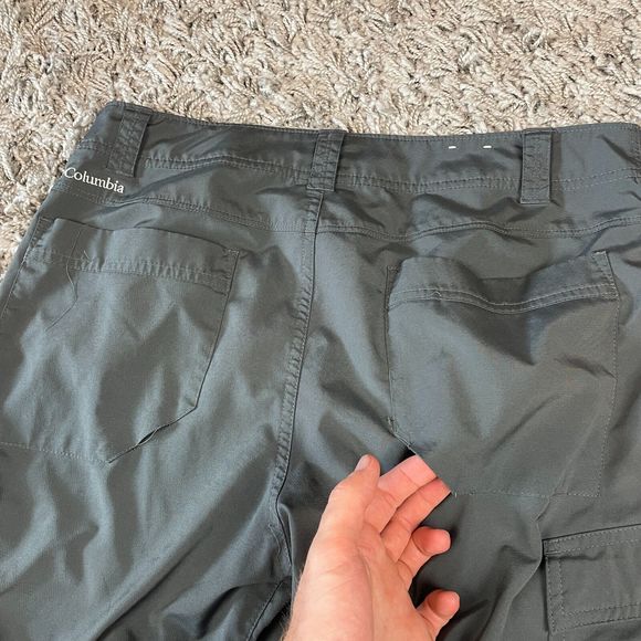 Columbia Omni Shade Pants Mens 32x34 Gray Hiking Outdoor Convertible Logo Light - Picture 12 of 14